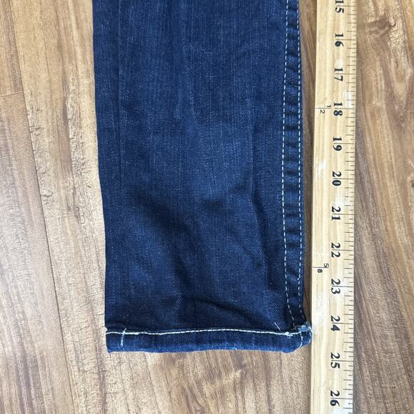 True Religion Stella Women's Size 26 Dark Wash Skinny Stretch Bling Crop EUC - Picture 5 of 9